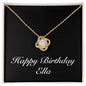 Happy Birthday Ella v2 - 18K Yellow Gold Finish Love Knot Necklace