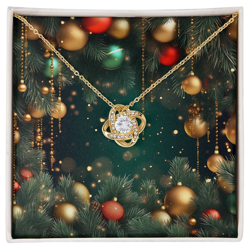 Christmas Background 126 - 18K Yellow Gold Finish Love Knot Necklace