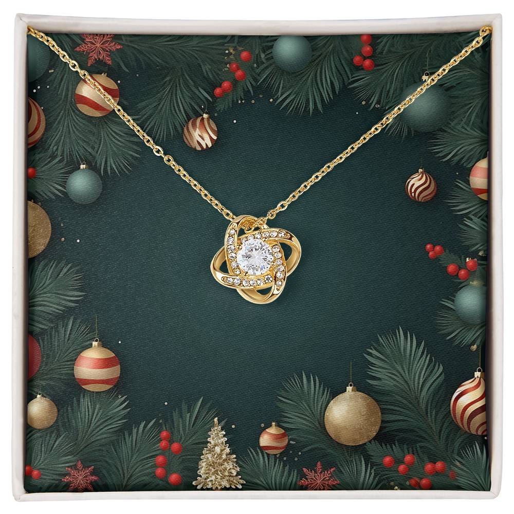Christmas Background 128 - 18K Yellow Gold Finish Love Knot Necklace