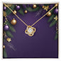 Christmas Background 024 - 18K Yellow Gold Finish Love Knot Necklace