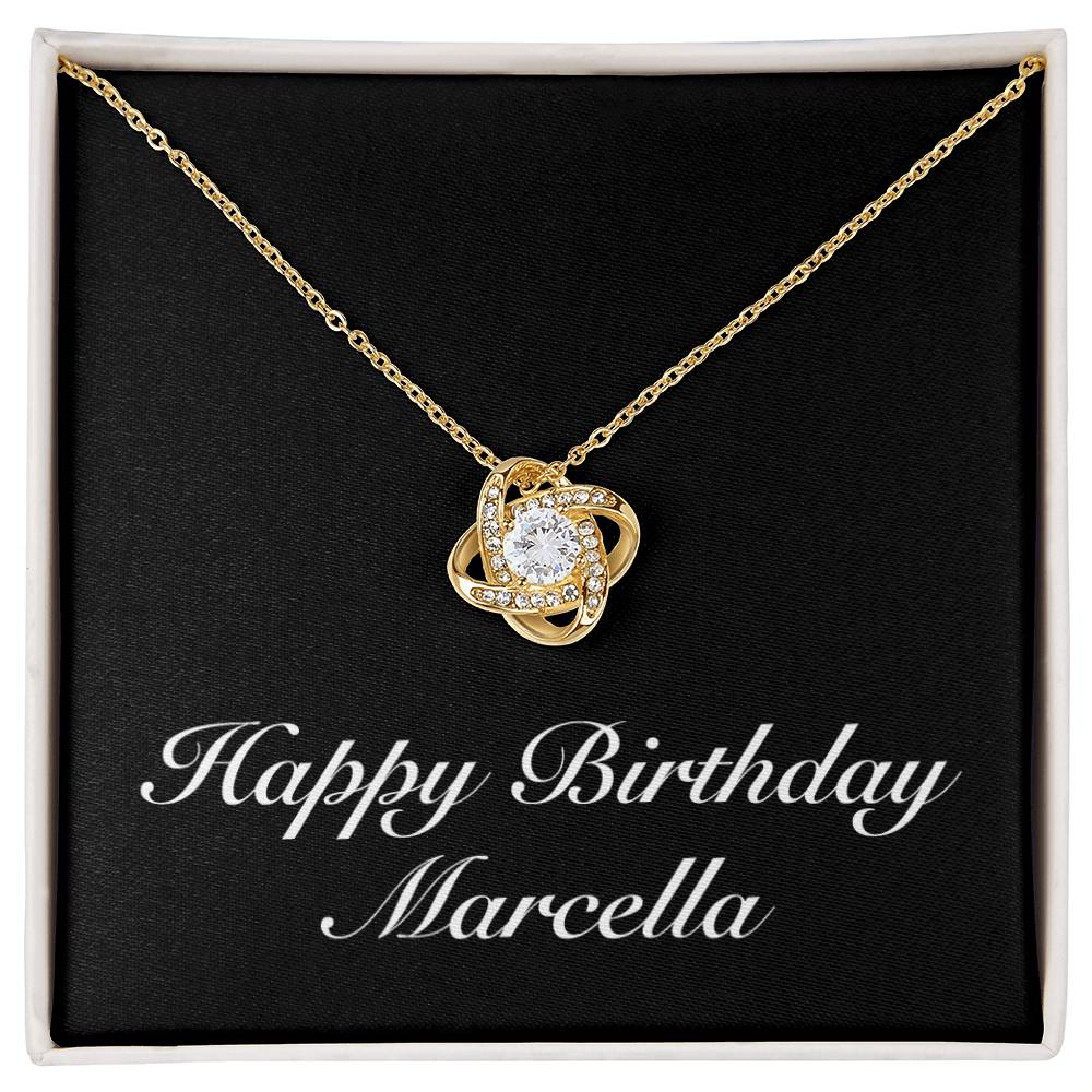 Happy Birthday Marcella v2 - 18K Yellow Gold Finish Love Knot Necklace