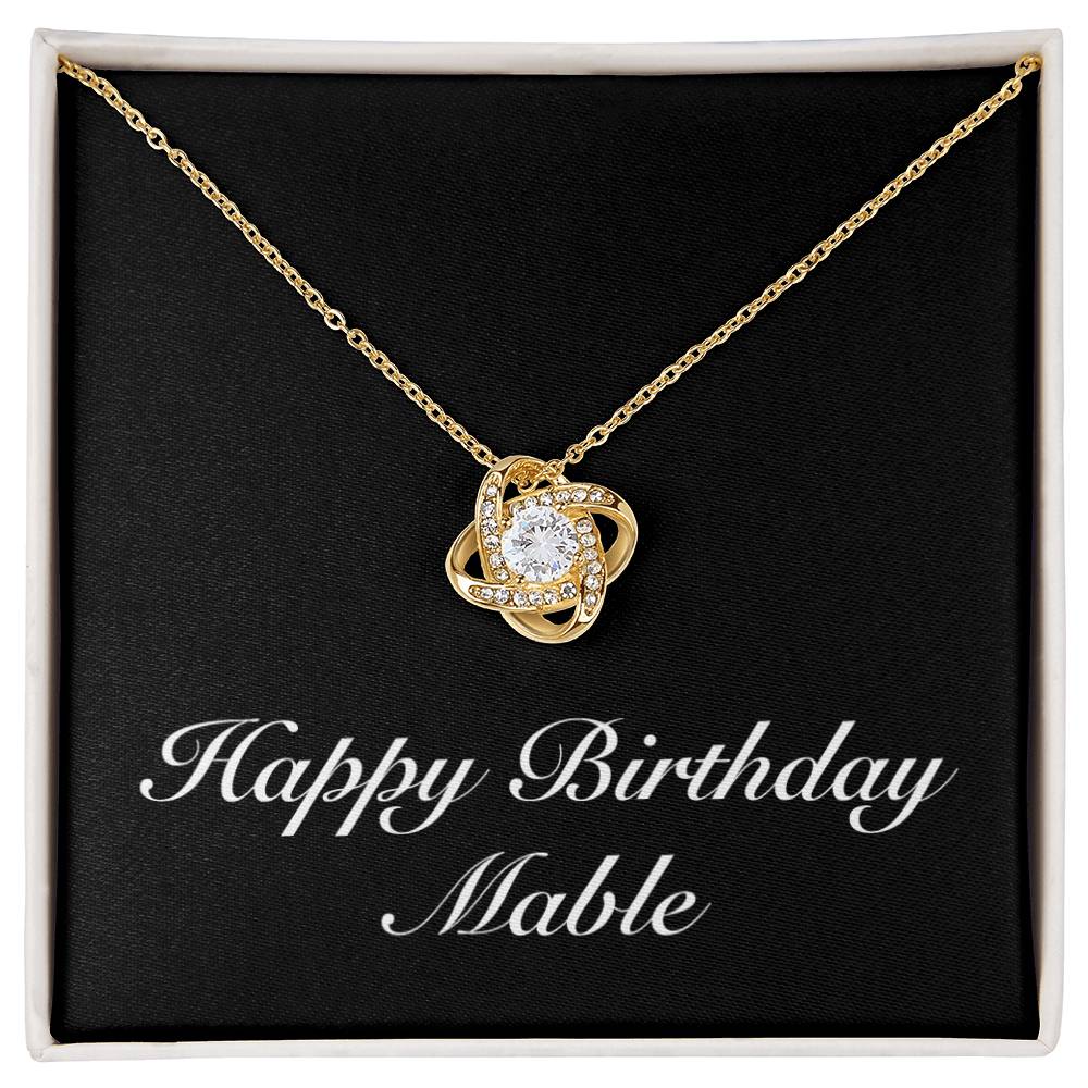 Happy Birthday Mable v2 - 18K Yellow Gold Finish Love Knot Necklace