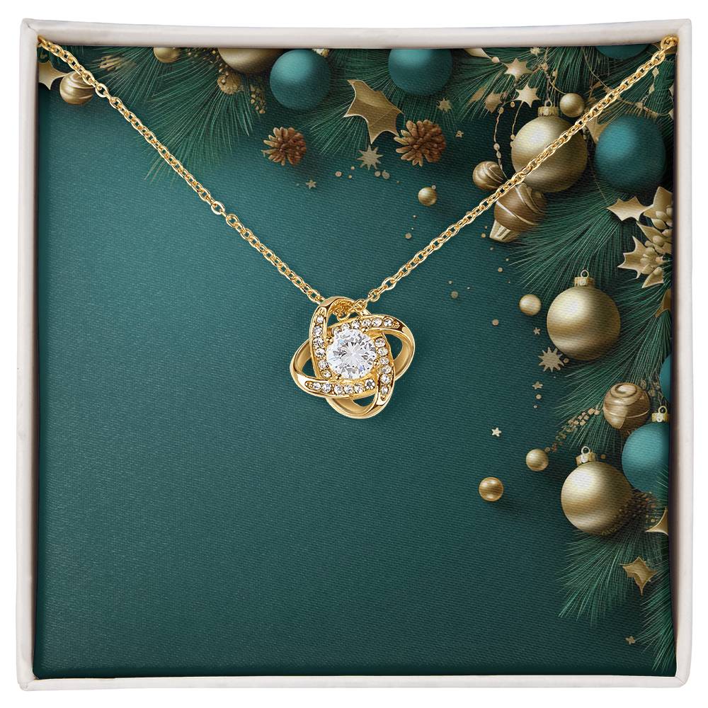 Christmas Background 003 - 18K Yellow Gold Finish Love Knot Necklace