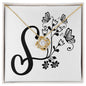 Botanical Monogram S - 18K Yellow Gold Finish Love Knot Necklace