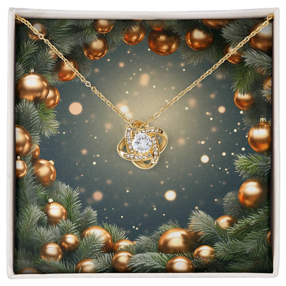 Christmas Background 109 - 18K Yellow Gold Finish Love Knot Necklace