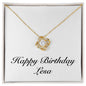 Happy Birthday Lesa - 18K Yellow Gold Finish Love Knot Necklace