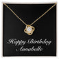 Happy Birthday Annabelle v2 - 18K Yellow Gold Finish Love Knot Necklace