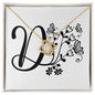 Botanical Monogram D - 18K Yellow Gold Finish Love Knot Necklace