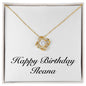 Happy Birthday Ileana - 18K Yellow Gold Finish Love Knot Necklace
