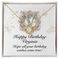 Happy Birthday Virginia v01 - 18K Yellow Gold Finish Love Knot Necklace