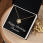 Happy Birthday Rosetta v2 - 18K Yellow Gold Finish Love Knot Necklace