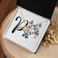 Botanical Monogram P - 18K Yellow Gold Finish Love Knot Necklace