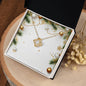 Christmas Background 048 - 18K Yellow Gold Finish Love Knot Necklace