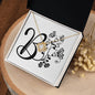 Botanical Monogram B - 18K Yellow Gold Finish Love Knot Necklace