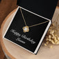 Happy Birthday Luann v2 - 18K Yellow Gold Finish Love Knot Necklace