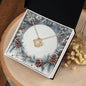 Christmas Background 085 - 18K Yellow Gold Finish Love Knot Necklace