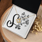 Botanical Monogram S - 18K Yellow Gold Finish Love Knot Necklace