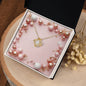 Christmas Background 060 - 18K Yellow Gold Finish Love Knot Necklace