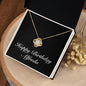 Happy Birthday Alfreda v2 - 18K Yellow Gold Finish Love Knot Necklace