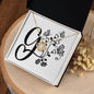 Botanical Monogram G - 18K Yellow Gold Finish Love Knot Necklace