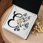 Botanical Monogram E - 18K Yellow Gold Finish Love Knot Necklace