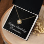 Happy Birthday Bernadine v2 - 18K Yellow Gold Finish Love Knot Necklace