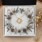 Christmas Background 091 - 18K Yellow Gold Finish Love Knot Necklace