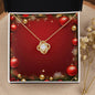 Christmas Background 011 - 18K Yellow Gold Finish Love Knot Necklace