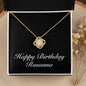 Happy Birthday Rosanna v2 - 18K Yellow Gold Finish Love Knot Necklace
