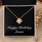 Happy Birthday Luann v2 - 18K Yellow Gold Finish Love Knot Necklace
