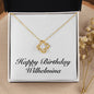 Happy Birthday Wilhelmina - 18K Yellow Gold Finish Love Knot Necklace