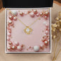 Christmas Background 060 - 18K Yellow Gold Finish Love Knot Necklace