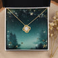 Christmas Background 111 - 18K Yellow Gold Finish Love Knot Necklace