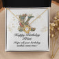Happy Birthday Kristi v01 - 18K Yellow Gold Finish Love Knot Necklace