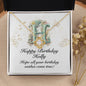 Happy Birthday Holly v01 - 18K Yellow Gold Finish Love Knot Necklace