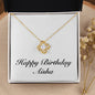 Happy Birthday Aisha - 18K Yellow Gold Finish Love Knot Necklace