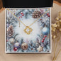 Christmas Background 080 - 18K Yellow Gold Finish Love Knot Necklace