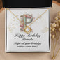 Happy Birthday Pamela v01 - 18K Yellow Gold Finish Love Knot Necklace