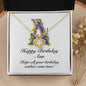 Happy Birthday Ann v02 - 18K Yellow Gold Finish Love Knot Necklace