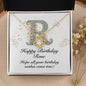 Happy Birthday Rose v01 - 18K Yellow Gold Finish Love Knot Necklace
