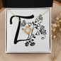 Botanical Monogram T - 18K Yellow Gold Finish Love Knot Necklace