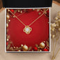 Christmas Background 047 - 18K Yellow Gold Finish Love Knot Necklace