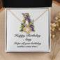 Happy Birthday Amy v02 - 18K Yellow Gold Finish Love Knot Necklace