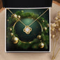 Christmas Background 101 - 18K Yellow Gold Finish Love Knot Necklace