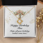 Happy Birthday Tina v01 - 18K Yellow Gold Finish Love Knot Necklace