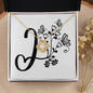 Botanical Monogram I - 18K Yellow Gold Finish Love Knot Necklace