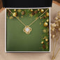 Christmas Background 061 - 18K Yellow Gold Finish Love Knot Necklace