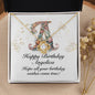 Happy Birthday Angelica v01 - 18K Yellow Gold Finish Love Knot Necklace