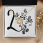 Botanical Monogram L - 18K Yellow Gold Finish Love Knot Necklace