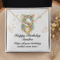Happy Birthday Sandra v01 - 18K Yellow Gold Finish Love Knot Necklace